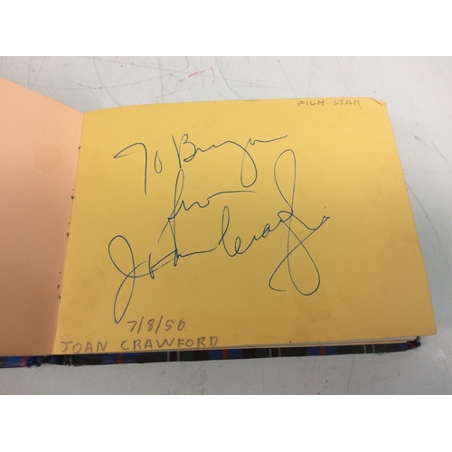 83 - Autograph book with many autographs from 1950's to 1970's, including Sidney James, Joan Crawford, To... 