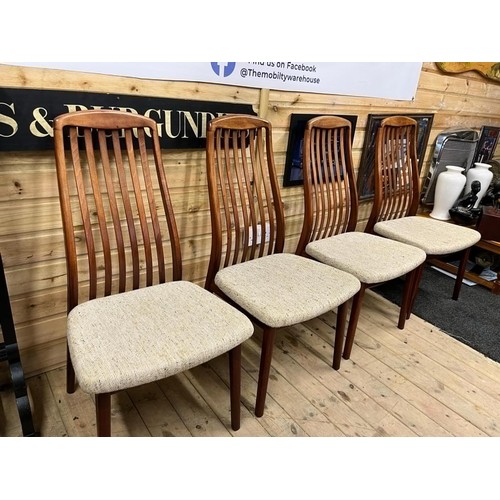 84A - Set of 6 retro Scandinavian teak chairs