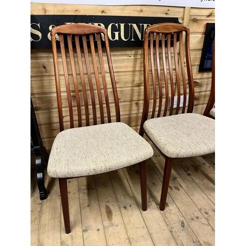 84A - Set of 6 retro Scandinavian teak chairs