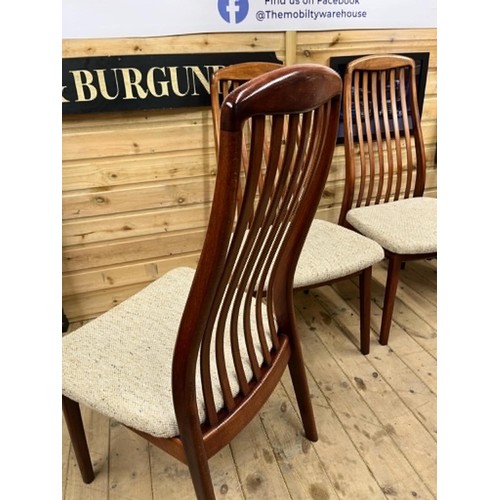 84A - Set of 6 retro Scandinavian teak chairs