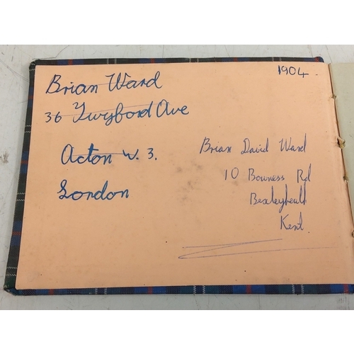 83 - Autograph book with many autographs from 1950's to 1970's, including Sidney James, Joan Crawford, To... 