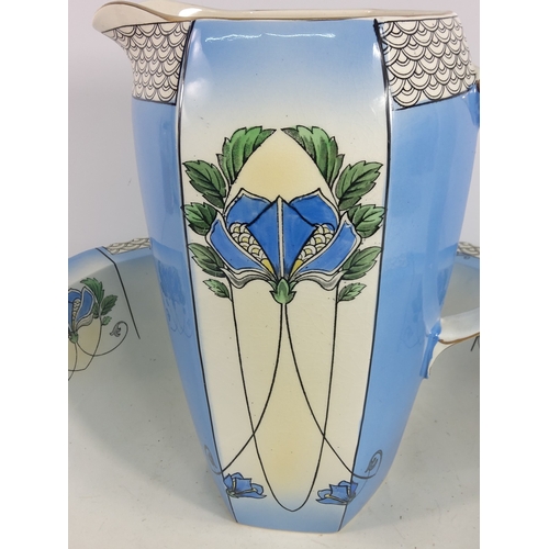 56 - Antique jug and bowl set with soap dish