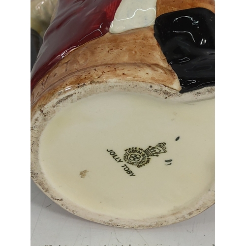 60 - 5 Toby jugs including Doulton