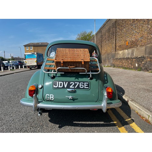 11 - Make: MORRIS
Model: MINOR 1000 SERIES III 2-DOOR SALOON
Colour: GREEN
Registration: JDV276E
Engine S... 