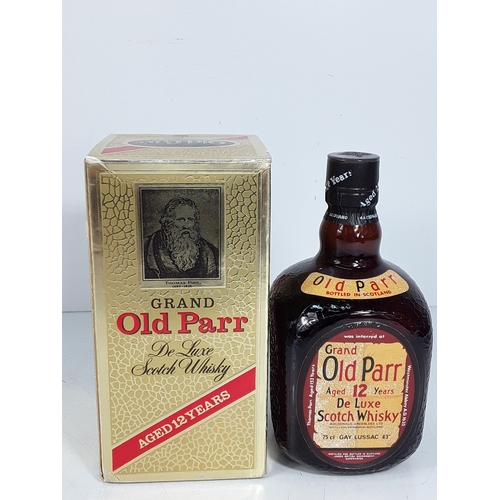 37 - One boxed bottle Old Parr De Luxe aged 12 years, 75cl Gay Lussac 43% and one boxed bottle House of L... 