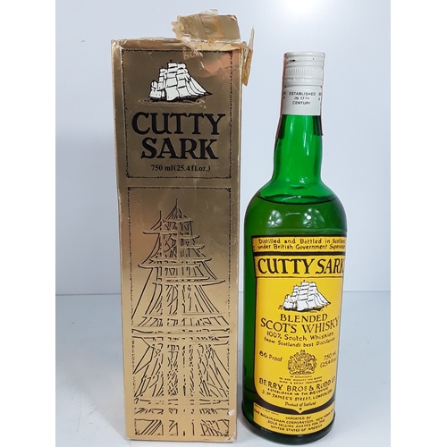 42 - One damaged boxed bottle of Cutty Sark whisky 25 fl.oz, 86 proof and one boxed The Famous Grouse, 70... 