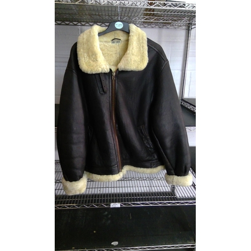 101 - Vintage Paris Dakar leather, sheepskin and shearling motoring jacket, XXL for their Members Club