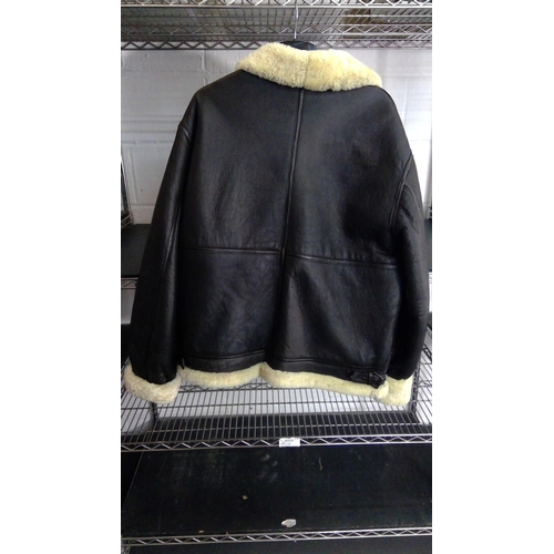 101 - Vintage Paris Dakar leather, sheepskin and shearling motoring jacket, XXL for their Members Club