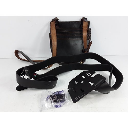 182 - Leather satchel plus one