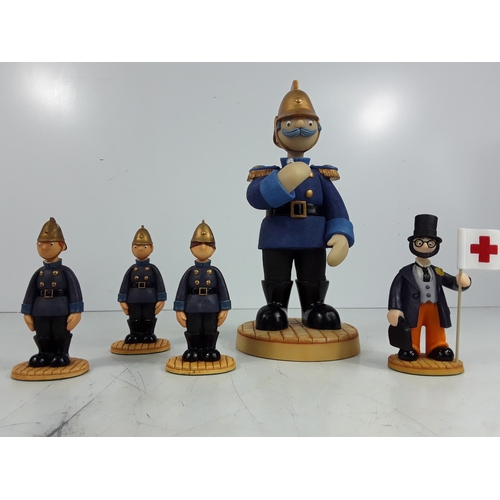 209 - Two boxed Camberwick Green figures, three loose, and two DVDs