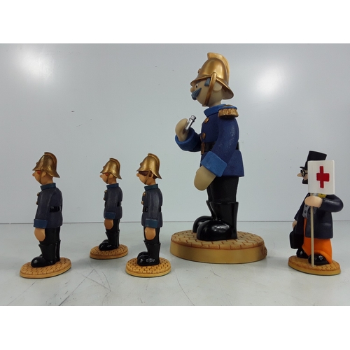 209 - Two boxed Camberwick Green figures, three loose, and two DVDs