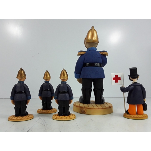 209 - Two boxed Camberwick Green figures, three loose, and two DVDs