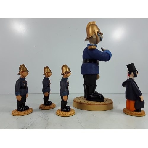 209 - Two boxed Camberwick Green figures, three loose, and two DVDs