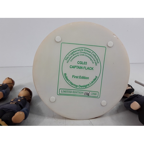 209 - Two boxed Camberwick Green figures, three loose, and two DVDs