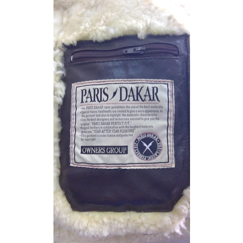 101 - Vintage Paris Dakar leather, sheepskin and shearling motoring jacket, XXL for their Members Club