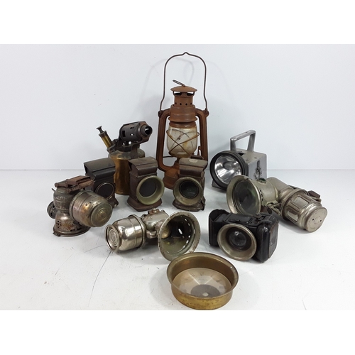 191 - Box of lanterns and oil cans