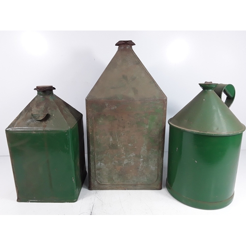 221 - Three vintage oil cans