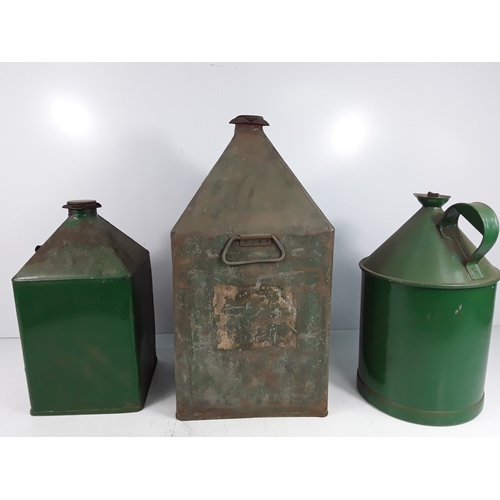 221 - Three vintage oil cans