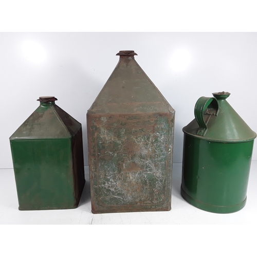 221 - Three vintage oil cans