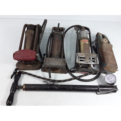 219 - 5 vintage foot pumps