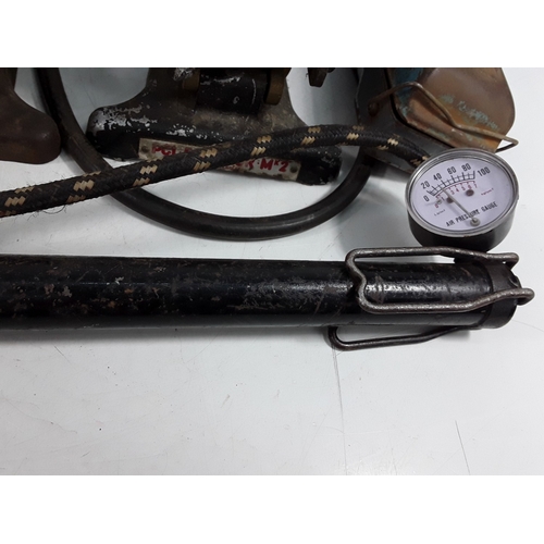 219 - 5 vintage foot pumps