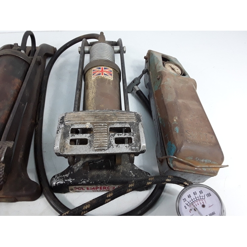 219 - 5 vintage foot pumps