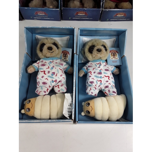 350 - Collection of meerkats stuffed toys, Ted and Babe