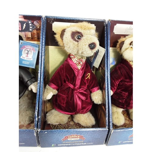 350 - Collection of meerkats stuffed toys, Ted and Babe