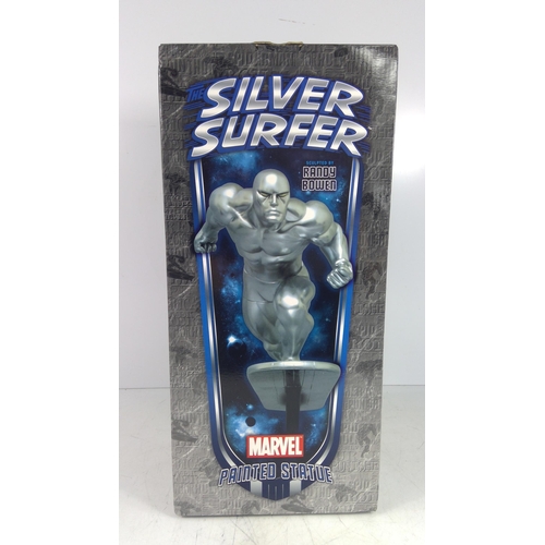 356 - Boxed Marvel Silver Surfer painted statue