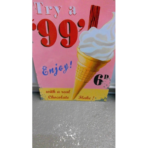 77 - Large novelty tin advertising sign, 70 x 50cms