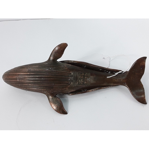 95 - Cast bronze incense pot in the form of a whale