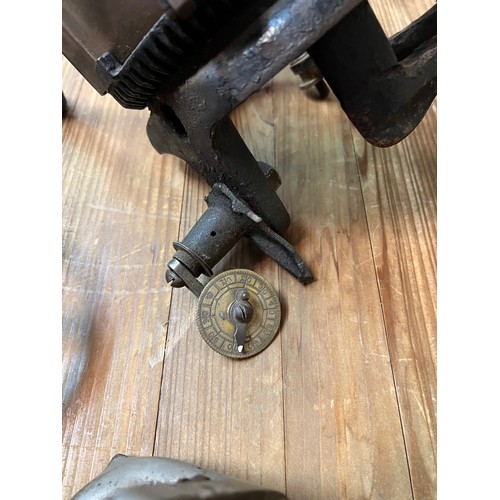 222 - Vintage sock knitting machine and accessories