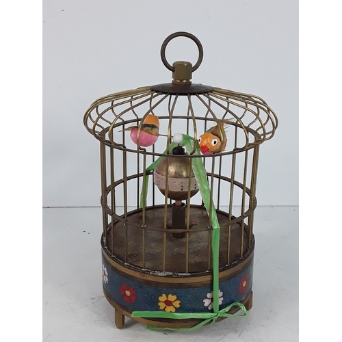 333 - Bird cage clock, 19cms in height