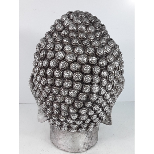 334 - Large silver goddess head, 32cms in height