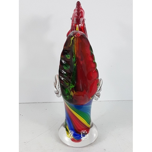 337 - Murano style Glass cockerel, 28cms in height