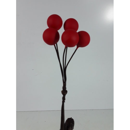 338 - Banksy style bronze on marble base - balloon girl, 45 x 15 x 15cms