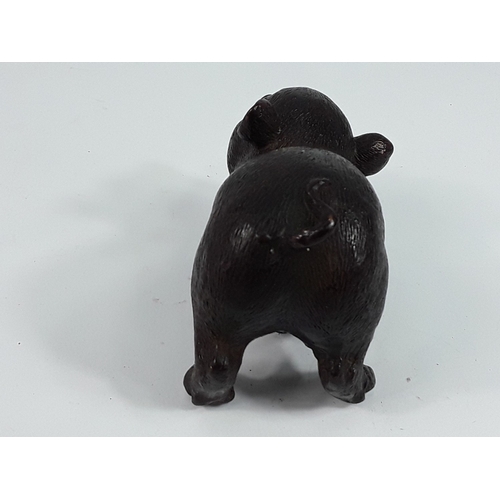 340 - Cast Bronze pig, 12 x 8cms