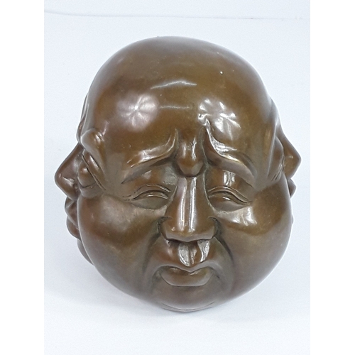 342 - Bronze 4 face buddha, 12cms in height