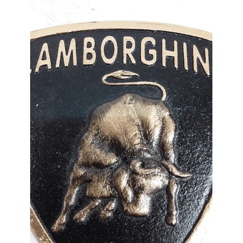 63 - Cast metal advertising sign, 22 x 19cms