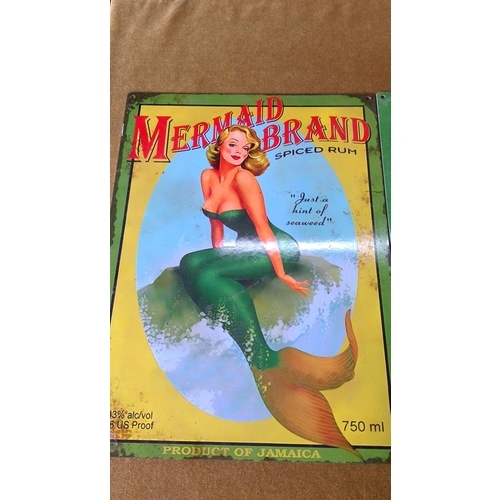 90 - 2 small tin novelty advertising signs, 40 x 30cms