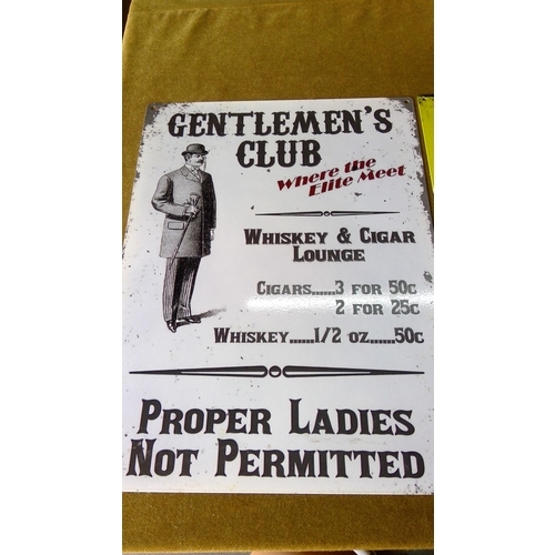 91 - 2 small tin novelty advertising signs, 40 x 30cms