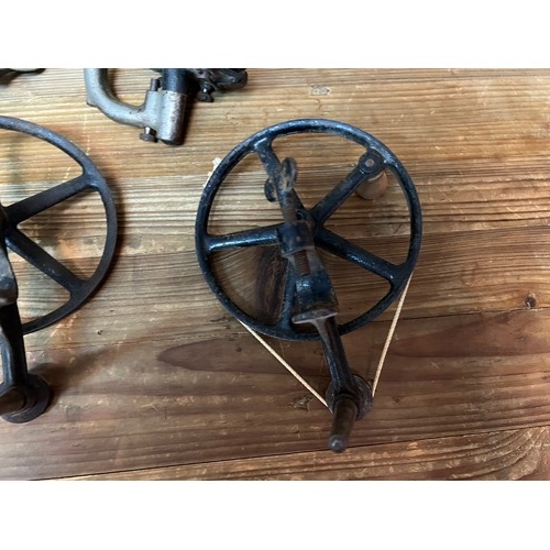 222 - Vintage sock knitting machine and accessories