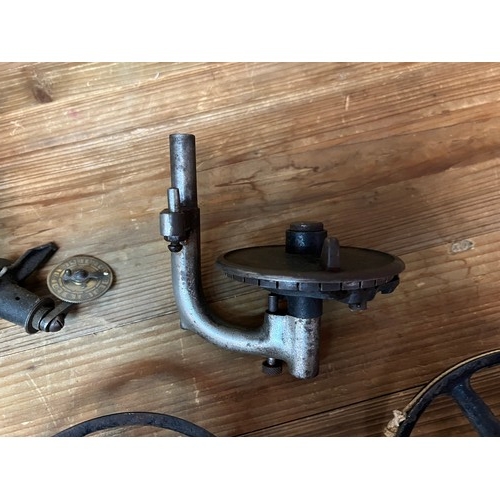 222 - Vintage sock knitting machine and accessories