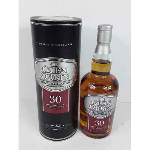 11 - Tubed bottle of Glen Orrin Blended Scotch Whisky, aged 30 years, 70cl, 40%