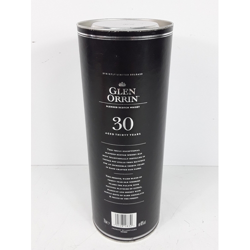 11 - Tubed bottle of Glen Orrin Blended Scotch Whisky, aged 30 years, 70cl, 40%
