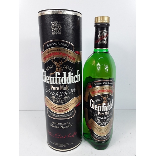15 - Two tubed bottles of Glenfiddich Special Reserve Pure Malt, 75cl, one 40% and the other 43%, 1980's