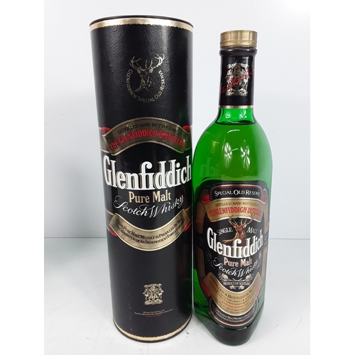15 - Two tubed bottles of Glenfiddich Special Reserve Pure Malt, 75cl, one 40% and the other 43%, 1980's