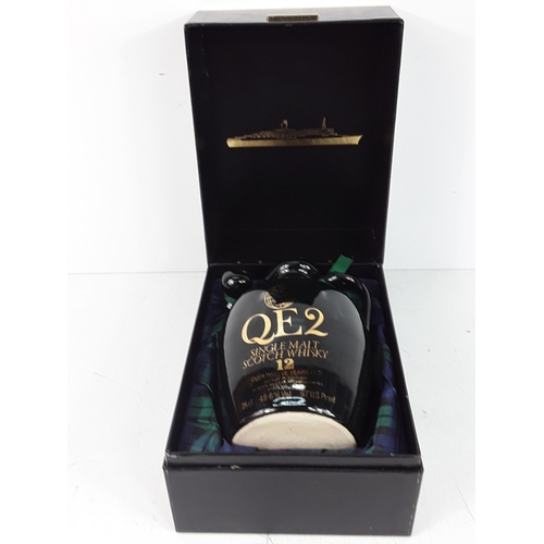 21 - QE2 ceramic bottle of 12 year old Single malt Scotch Whisky, 48.6%, 75cl, 1980's