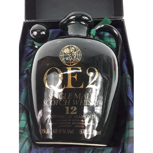 21 - QE2 ceramic bottle of 12 year old Single malt Scotch Whisky, 48.6%, 75cl, 1980's