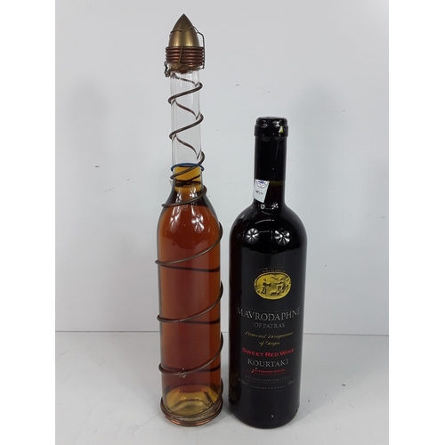 27 - Bottle of Elie Arnaud Denoix XO Cognac (missing label) and a bottle of Mavrodaphne of Patras sweet r... 